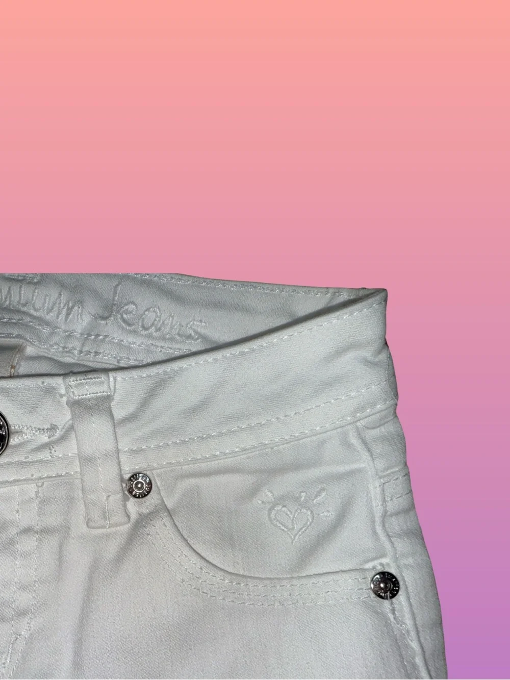 Justice White Girls Denim Bermuda Shorts